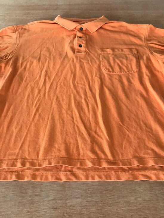 Duluth Trading Polo Workshirt Men 2XL Orange Pocket Short Sleeve Collared 18095 - Picture 1 of 11